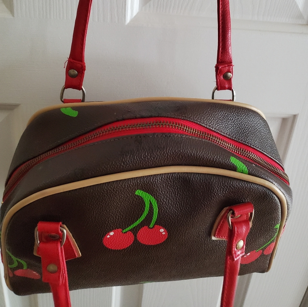 Peanuts Snoopy Cherry Satchel Purse/ Shoulder Bag - Picture 7 of 10